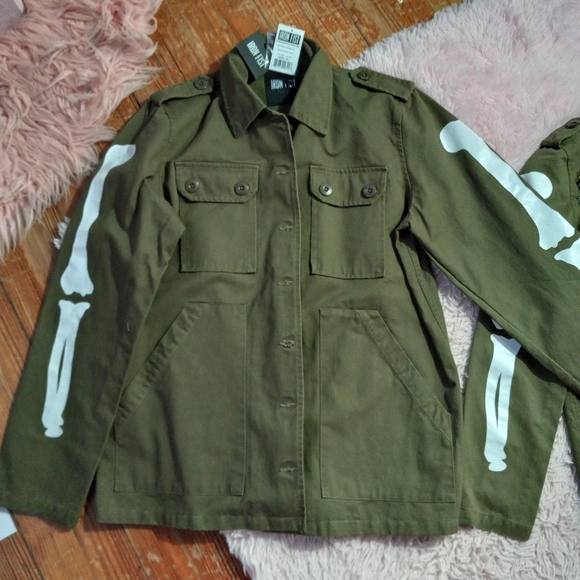 SOLD @MARKET BONE IN Iron fist custom WIPs by Rage Jackets! OOAK punk/goth - Picture 2 of 15